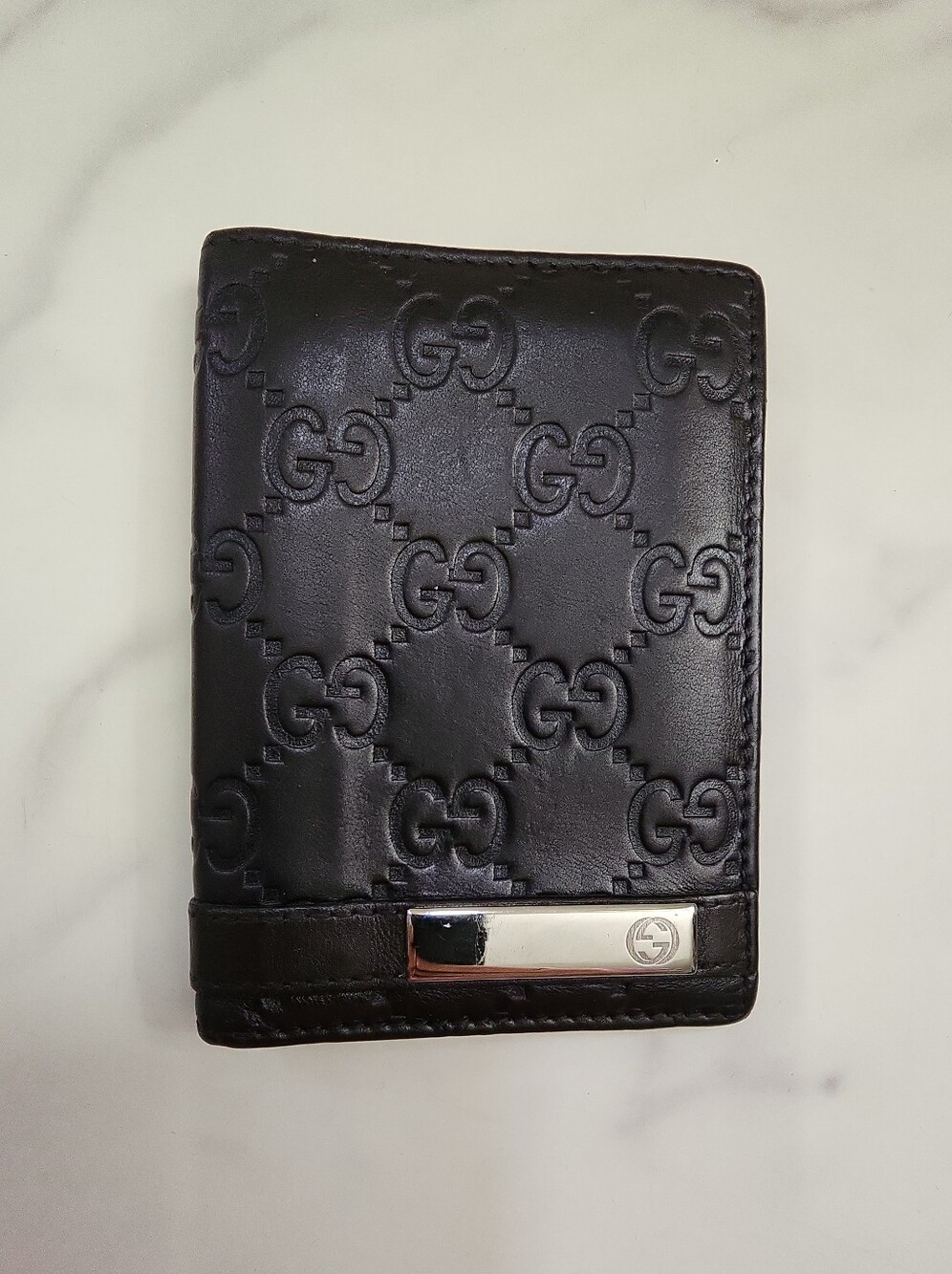 Authentic Brown Leather Gucci Card Holder